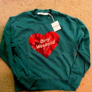 A sweatshirt (turquoise)